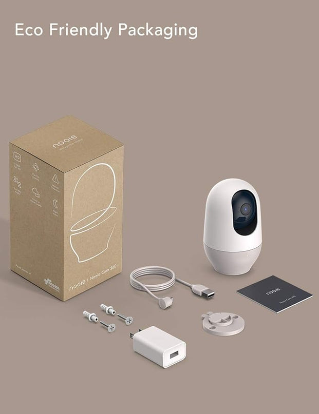 nooie Baby Monitor, WiFi Pet Camera Indoor, 360-degree IP Camera, 1080P Home Security Camera, Motion Tracking, Super IR Night Vision, Works with Alexa, Two-Way Audio, Motion & Sound Detection nooie