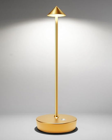Cordless Table Lamps Rechargeable, 6000mAh Battery Operated LED Desk Lamp Outdoor Waterproof Portable Touch Dimmable Table Night Light for Patio Restaurant Dining Home Gold - LeafyLoom