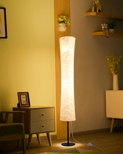 BLUEYE Smart Floor Lamp, Similar to Fabric Shade, 64'' Standing Lamps for Bedroom, APP & Remote, RGBCW 2700K-6500K, 2 X 60W Equivalent, No Hub Required,Compatible with Alexa Google Assistant - LeafyLoom
