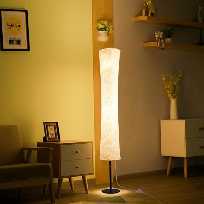 BLUEYE Smart Floor Lamp, Similar to Fabric Shade, 64'' Standing Lamps for Bedroom, APP & Remote, RGBCW 2700K-6500K, 2 X 60W Equivalent, No Hub Required,Compatible with Alexa Google Assistant - LeafyLoom