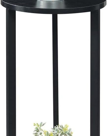 Convenience Concepts Graystone 31 inch 2 Tier Plant Stand, Black/Black - LeafyLoom