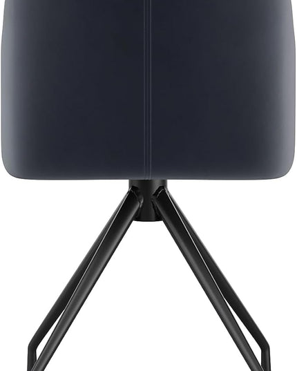 Martha Stewart Sora Stationary Swivel Task Chair with Sloped Arms for Home Office in Gray Velvet with Oil Rubbed Bronze Frame - LeafyLoom