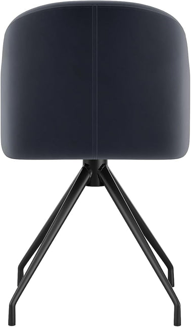Martha Stewart Sora Stationary Swivel Task Chair with Sloped Arms for Home Office in Gray Velvet with Oil Rubbed Bronze Frame - LeafyLoom