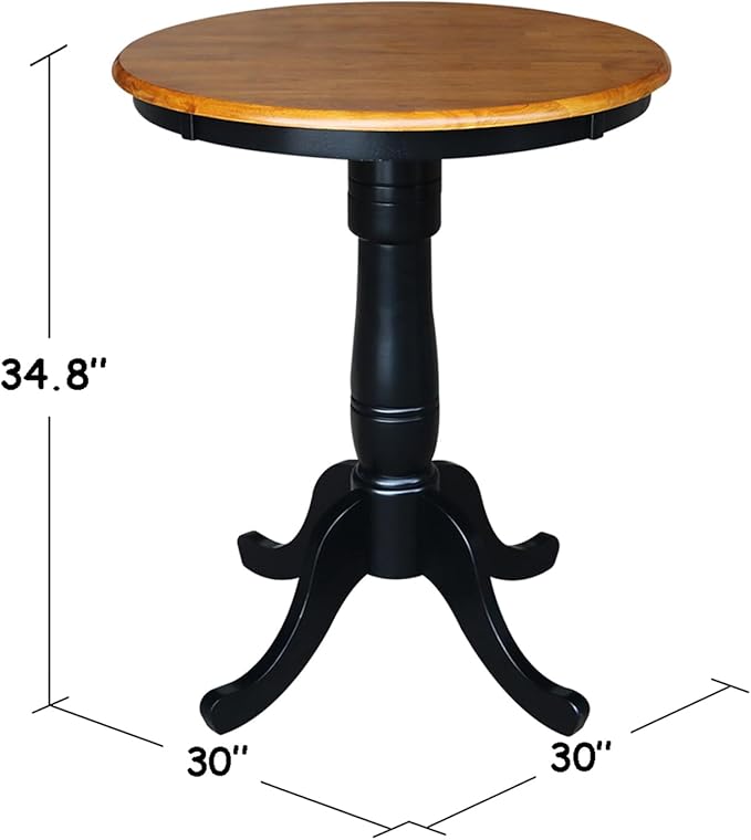 International Concepts Table, Counter Height, Black/Cherry - LeafyLoom
