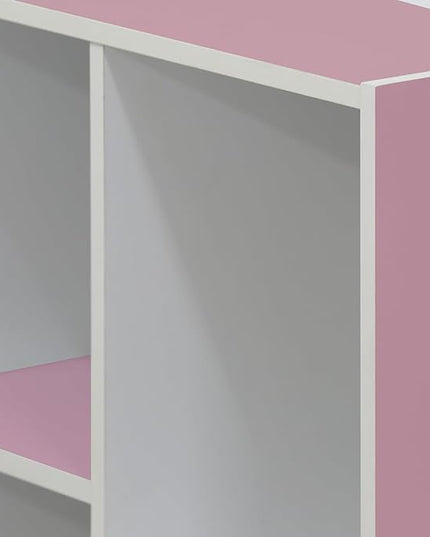 Furinno 5-Tier Reversible Color Open Shelf Bookcase , White/Pink 11055WH/PI - LeafyLoom