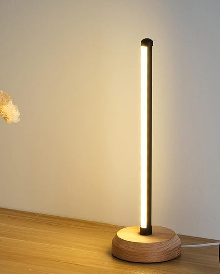 Modern Led Wood Table Lamp, 3-Color Temperature Bedside Lamp,Bedroom Bedside Night Light, Dimmable Led Lighting, Creative Home Decor, Unique House warmging Gift - LeafyLoom