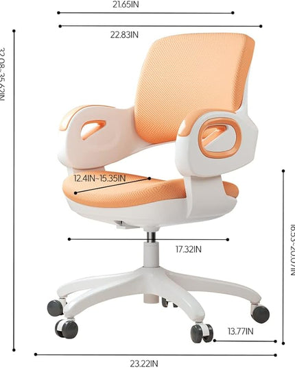 TIANFUSTAR Kids Desk Chair, Height Adjustable Children Study Chair, Ergonomics Student Chair, Child Computer Chair for Boys Girls Age 4-14, Orange - LeafyLoom