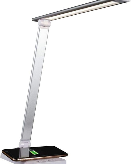 OttLite Entice LED Desk Lamp with Wireless Charging – Folds Down, Adjustable Arm & Shade, Touch Controls, 3 Color Temperatures, ClearSun LED, for Work, Study, Reading, Crafting - LeafyLoom