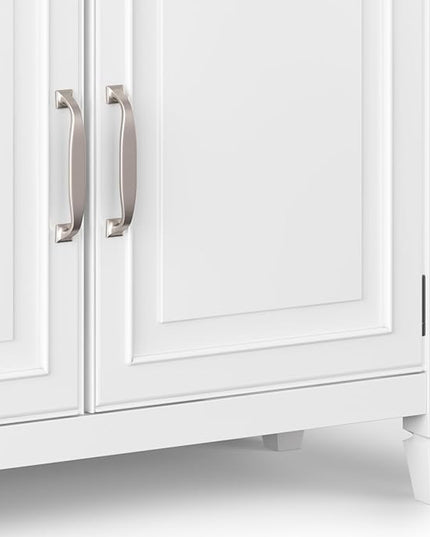 SIMPLIHOME Connaught SOLID WOOD 40 inch Wide Traditional Entryway Storage Cabinet in White for the Living Room, Entryway and Family Room - LeafyLoom