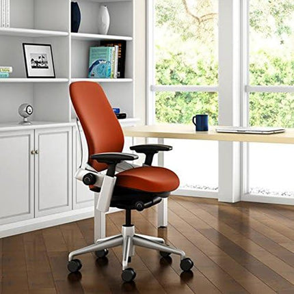 Steelcase Leap Office Chair, Black Frame and Black Leather - LeafyLoom