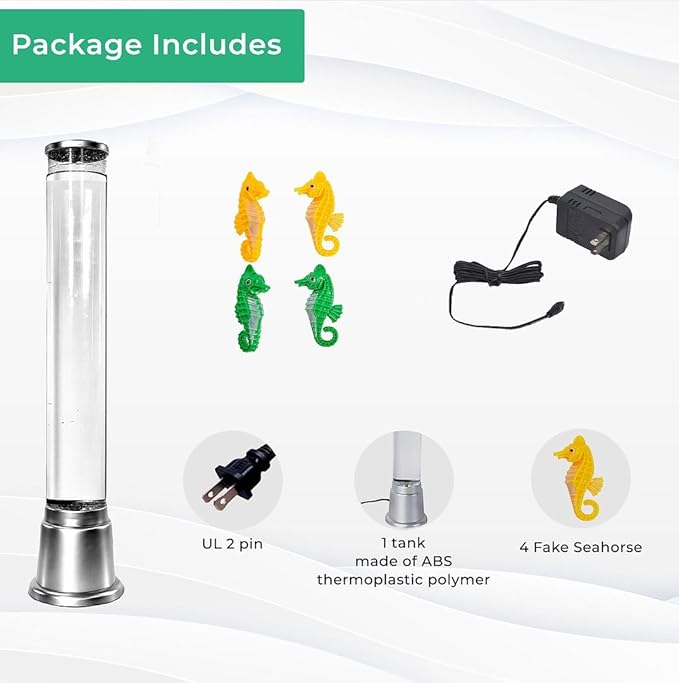 Shop LC Electric Seahorse Lamp Artificial Fake Fish Tank Aquarium Lamp with Sensory Bubble Tube Lamp Night Light Sensory Lamp Lava Lamp - 1.90 FT Birthday Gifts - LeafyLoom