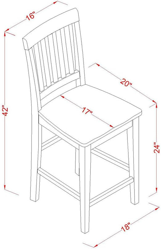 East West Furniture YAVN5-WHI-W 5 Piece Kitchen Counter Set Includes a Rectangle Dining Room Table and 4 Dining Chairs, 30x48 Inch, Buttermilk & Cherry - LeafyLoom