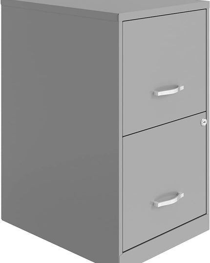 Lorell LYS SOHO 18" 2-Drawer File Cabinet, Silver - LeafyLoom