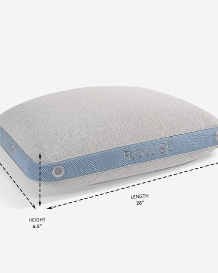 Bedgear Flow Performance Pillow - Size 3.0 - Soft Bed Pillows for All Sleep Positions - Maximum Breathability - Washable Cover- Back, Stomach, and Side Sleeper Pillow - 20" W x 26" L x 6.5" H - LeafyLoom