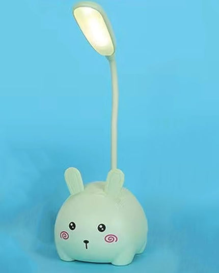 Cute LED Desk Lamp, LED Eye Protection Desk Lamp, Mini Rabbit Lamp, Portable LED Table Light, Foldable Kids Night Light for Bedroom, Living Room, Studing Room (Green) - LeafyLoom