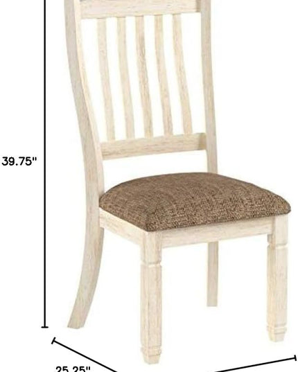 Signature Design by Ashley Bolanburg 20" Upholstered Dining Room Chair, Set of 2, Antique White - LeafyLoom