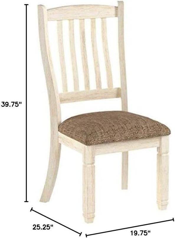 Signature Design by Ashley Bolanburg 20" Upholstered Dining Room Chair, Set of 2, Antique White - LeafyLoom