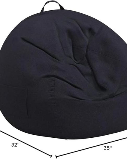 Stuffed Animal Storage Bean Bag Chair Cover (No Beans) for Kids and Adults.Soft Premium Corduroy Stuffable Beanbag for Organizing Children Plush Toys or Memory Foam Extra Large 300L (Black) - LeafyLoom