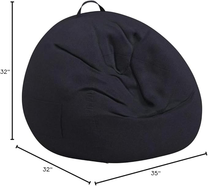 Stuffed Animal Storage Bean Bag Chair Cover (No Beans) for Kids and Adults.Soft Premium Corduroy Stuffable Beanbag for Organizing Children Plush Toys or Memory Foam Extra Large 300L (Black) - LeafyLoom