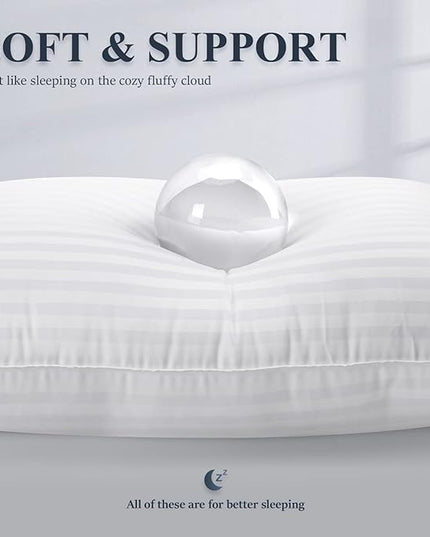 COZSINOOR Bed Pillows for Sleeping - Cozy Dream Series Hotel Quality Pillows Premium Plush Fiber, Breathable Cooling Cover Skin-Friendly for Side Back and Stomach Sleepers - King Size - LeafyLoom