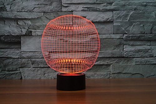 SUPERNIUDB 3D Baseball Night Light Table Light 3D Lamp Table Lamp 3D LED USB 7 Color Change LED Table Lamp Xmas Toy Gift - LeafyLoom