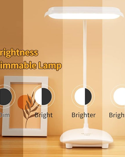 Cordless Desk Table Lamp Reading Light 40 Led Rechargeable Big Battery, Touch 3 Modes,2 Ways Power,Dimmable,Gooseneck,Small Portable Bedroom Bedside Lamp - LeafyLoom