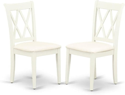 East West Furniture NOCL5-LWH-C 5 Piece Dining Set Includes a Rectangle Dining Room Table with Butterfly Leaf and 4 Linen Fabric Upholstered Kitchen Chairs, 32x54 Inch, Linen White - LeafyLoom