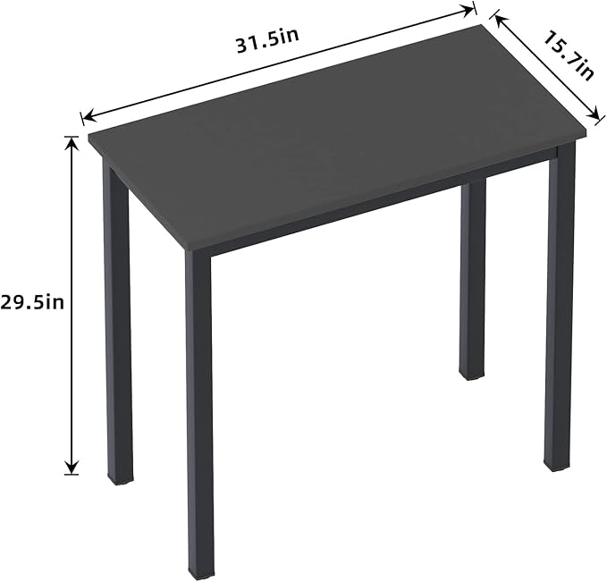 SogesGame Small Computer Desk, 31.5 inches Small Office Desk Computer Table Study Writing Desk Workstation for Home Office, Black - LeafyLoom