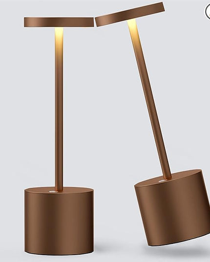 2Pack Cordless Table Lamp, Rechargeable LED Battery 5000mAh Metal USB Portable Powered Desk Lamp, 3 Levels Brightness Light for Restaurants Outdoor (2 pack 10.25in Coffee) - LeafyLoom