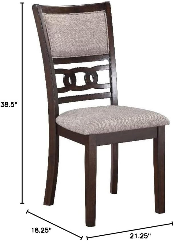 New Classic Furniture Gia Dining Chairs, Set of 2, Cherry Brown - LeafyLoom