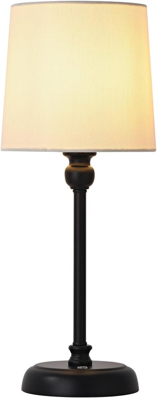 Cordless LED Table Lamp, 6000mAh Rechargeable Bedside Night Lamp for Bedroom, Portable Touch Stepless Dimmable Battery Operated Lamp, Ambient Light for Patio Restaurant(Black H) - LeafyLoom