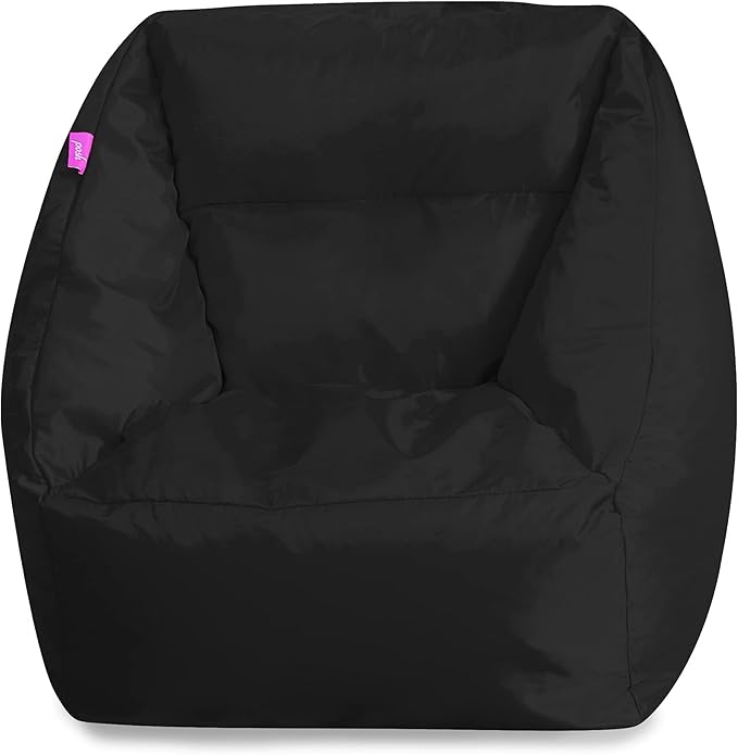 Posh Creations Coronado Bean Bag Boys and Girls Large Chair for Kids, for Gaming and Playrooms, Soft Nylon-Black - LeafyLoom