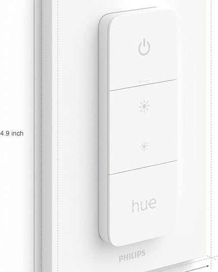 Philips Hue Smart Dimmer Switch with Remote, White - 1 Pack - Turns Hue Lights On, Off, Dims or Brightens - Requires Hue Bridge - Easy, No-Wire Installation PhilipsHue