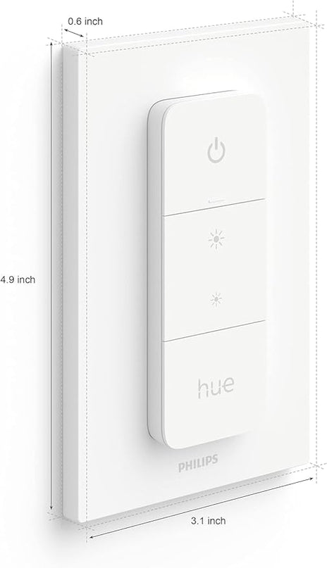 Philips Hue Smart Dimmer Switch with Remote, White - 1 Pack - Turns Hue Lights On, Off, Dims or Brightens - Requires Hue Bridge - Easy, No-Wire Installation PhilipsHue
