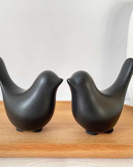 Black Bookshelf Decor Aesthetic, Decorative Birds Black Decor for Living Room, Modern Bathroom Decor for Shelf Bookshelf Fireplace Desktop Table Top Decor - LeafyLoom