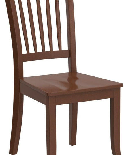 East West Furniture DAC-MAH-W Danbury Dining Room Chairs - Slat Back Solid Wood Seat Chairs, Set of 2, Mahogany - LeafyLoom