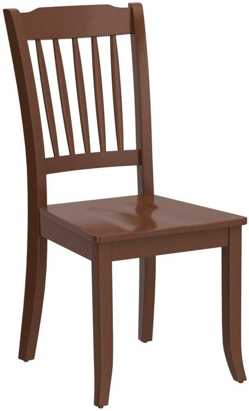 East West Furniture DAC-MAH-W Danbury Dining Room Chairs - Slat Back Solid Wood Seat Chairs, Set of 2, Mahogany - LeafyLoom