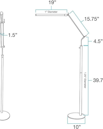 Cocoweb High Powered, dimmable, LED Floor Lamp - FLED-GPS (Antique Brass) - LeafyLoom