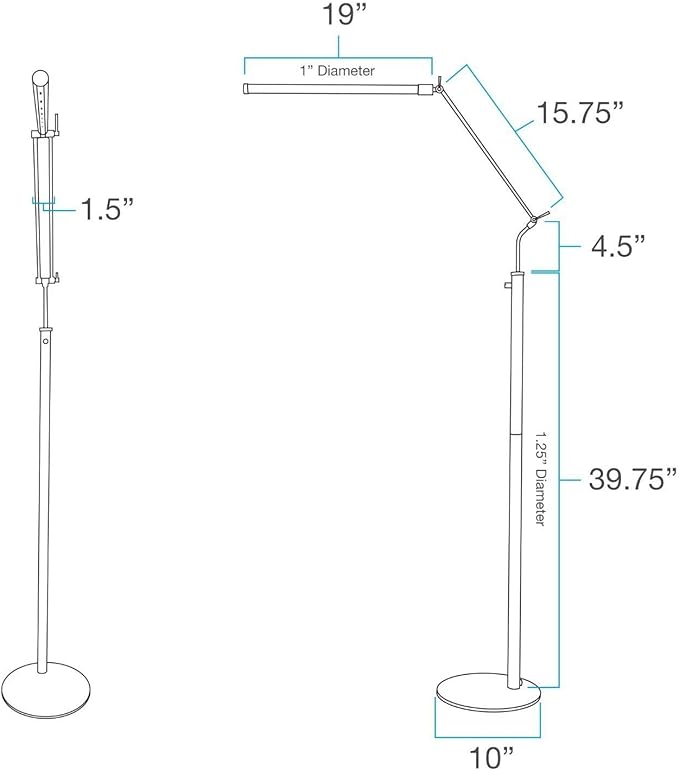 Cocoweb High Powered, dimmable, LED Floor Lamp - FLED-GPS (Antique Brass) - LeafyLoom