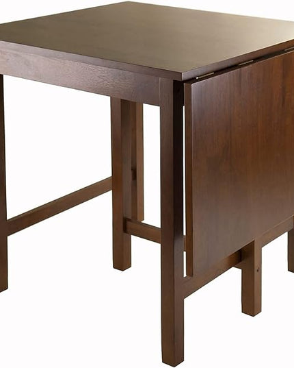 Winsome Lynden 29.53-Inch Wood Rectangular Drop Leaf Dining Table, Antique Walnut (94048) - LeafyLoom