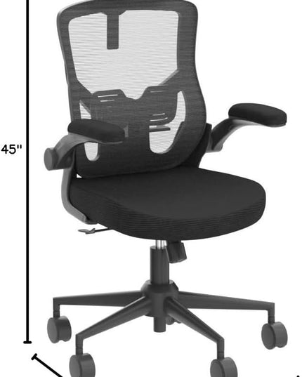 𝑯𝑶𝑴𝑬 𝑶𝑭𝑭𝑰𝑪𝑬 𝑪𝑯𝑨𝑰𝑹, Ergonomic Mesh Desk Chair, High Back Computer Chair- Adjustable Headrest with Flip-Up Arms, Lumbar Support, Swivel Executive Task Chair (Modern, Black) - LeafyLoom