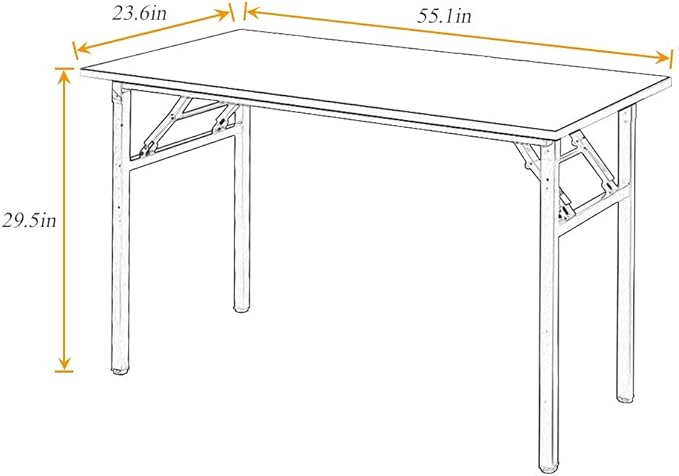 Computer Desk,55" Modern Simple Style Folding Tables,Home Office Writing Desk, Space Saving Foldable Table, No Install Needed - LeafyLoom