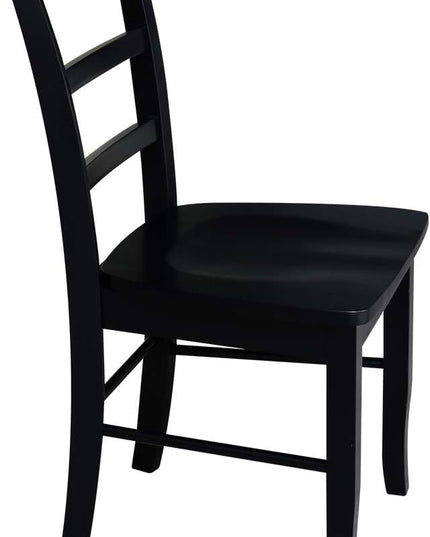 International Concepts Pair of Madrid LadderBack Chairs, Black - LeafyLoom