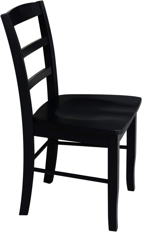International Concepts Pair of Madrid LadderBack Chairs, Black - LeafyLoom