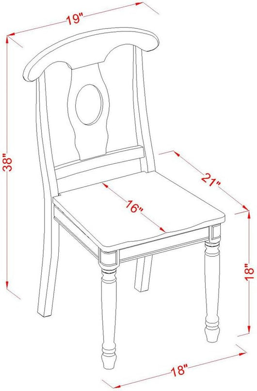 East West Furniture MZKE5-LWH-W Monza 5 Piece Room Furniture Set Includes a Rectangle Kitchen Table with Dropleaf and 4 Dining Chairs, 36x54 Inch - LeafyLoom
