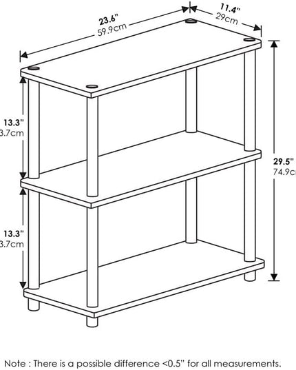 Furinno Turn-N-Tube 3-Tier Compact Multipurpose Shelf Display Rack, Dark Cherry - LeafyLoom