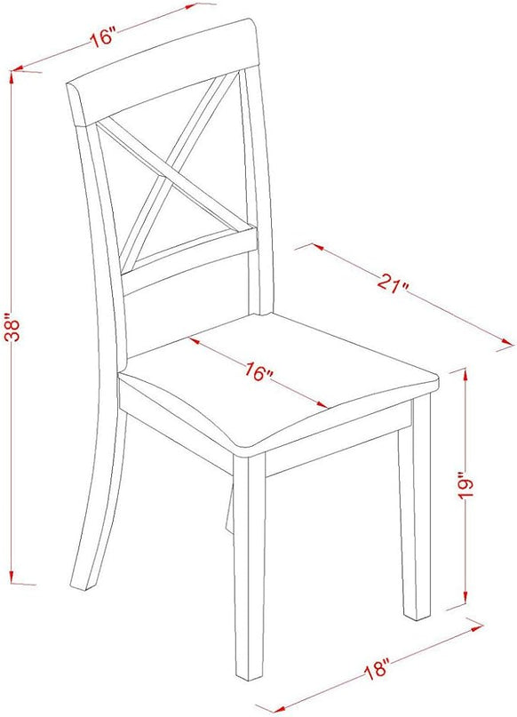 East West Furniture NOBO5-MAH-W 5 Piece Dining Set for 4 Includes a Rectangle Kitchen Table with Butterfly Leaf and 4 Dinette Chairs, 32x54 Inch - LeafyLoom
