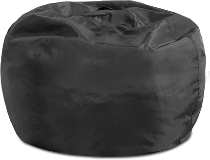 Posh Creations Structured Comfy Bean Bag Chair for Gaming, Reading, and Watching TV, 100in Round Classic Bean Bag, Microsuede - Charcoal Gray - LeafyLoom
