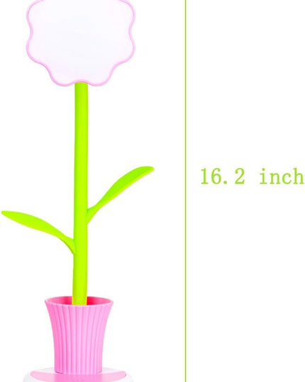 Desk Lamp for Kids Sunflower LED Charging Table Lamp Support Eye Protection Small Desk Folding for Reading,Study and Office, Adjustable Brightness - Pink - LeafyLoom