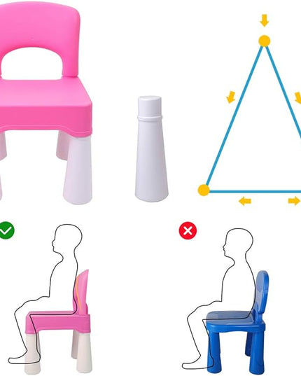 burgkidz Plastic Kids Chair, Durable and Lightweight, 9.3" Height Seat, Indoor or Outdoor Use for Toddlers Boys Girls Aged 3+ (Pink) - LeafyLoom